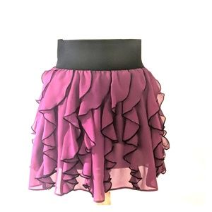 NWT Express Fuchsia Ruffle Mini Skirt